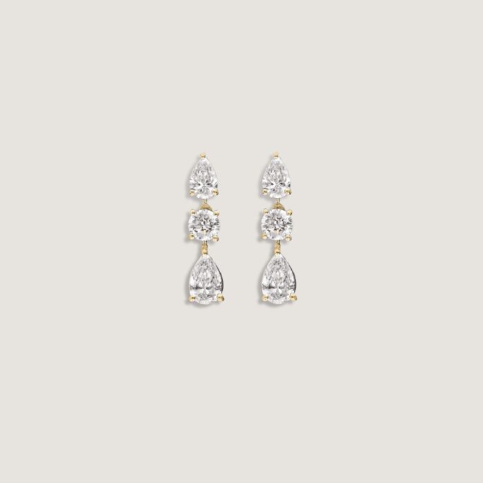 Third Time's a Charm Drop Earrings Pear 2.7ctw Diamond