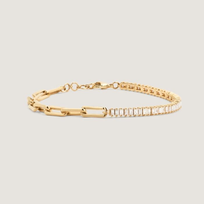 Serena Baguette Tennis Link Bracelet Diamond