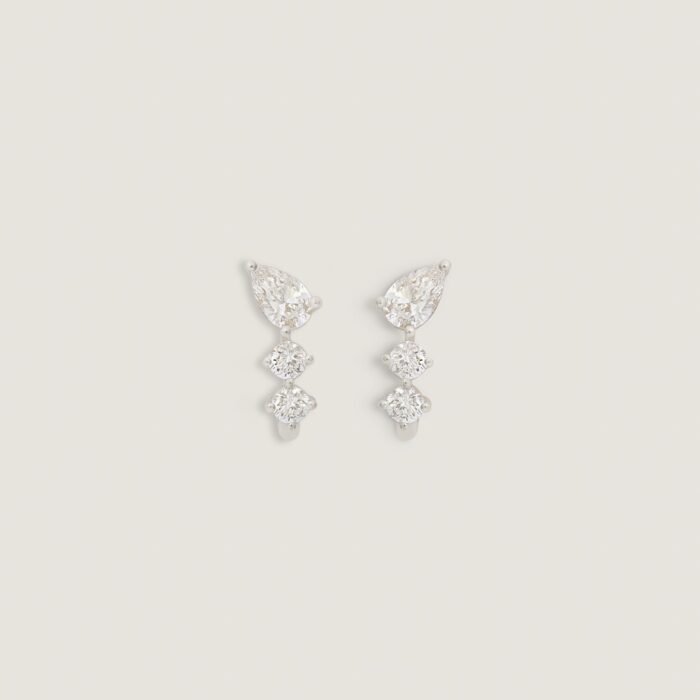 Jules Mixed Diamond J-Hoop Earrings